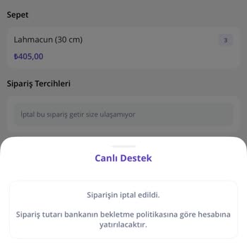 Getir'den İptal Edilemeyen Sipariş Ve İade Sorunu