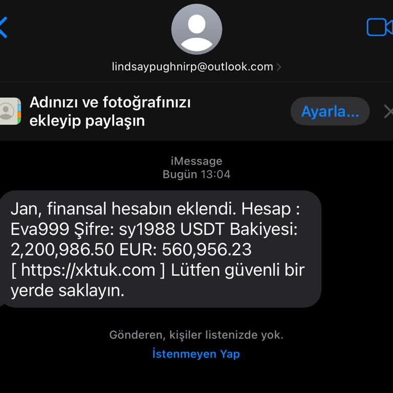 İzinsiz Mesaj Ve Bilgi Kullanımına Karşı Sorumluluk Reddi