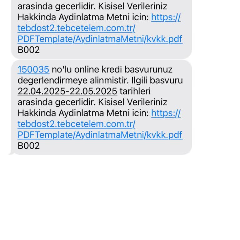 Bilgim Dışında Kredi Başvurusu Mesajı Aldım