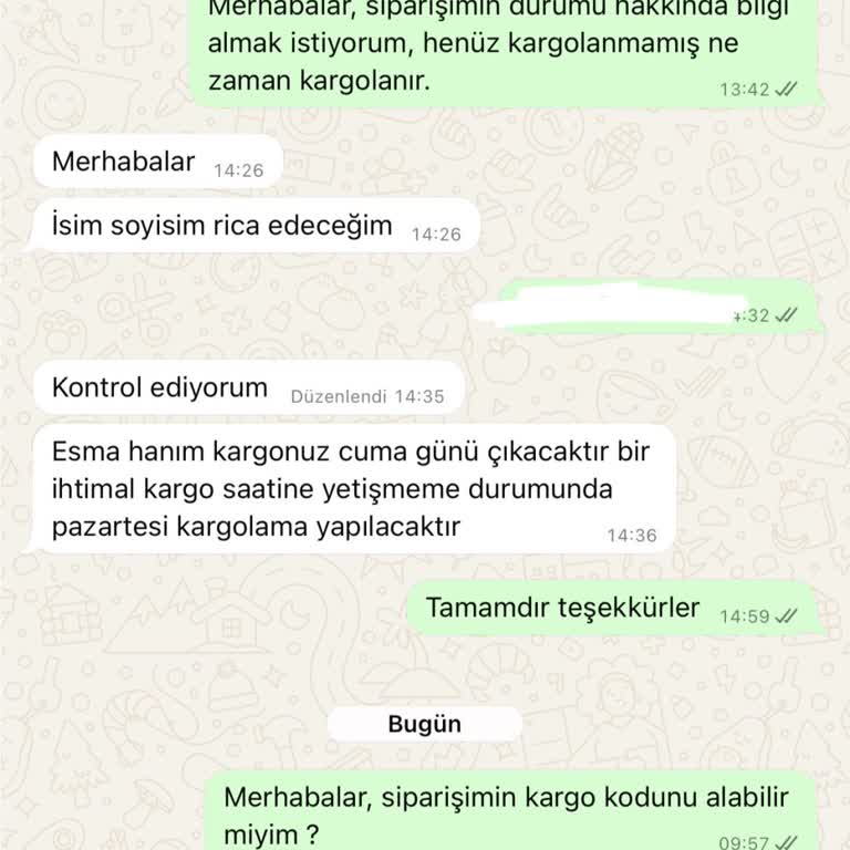 Siparişim Kargolanmadı İletişim Yok İade Ya Da Gönderim İstiyorum