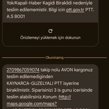 PTT Kargo Teslim Edilmeyen Kargo Ve Yanıltıcı Bildirimler Hakkında Şikayet