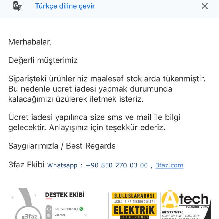 Stokta Olmayan Ürün Satışı Ve İade Sürecinde İletişimsizlik