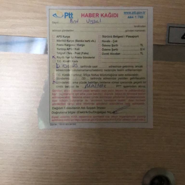 PTT Kuryesi Tarafından Teslim Edilmeyen Kargo Hakkında Acil Açıklama Talebi