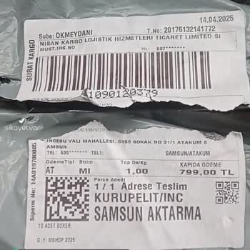 Nisan Kargo Lojistik Hizmetleri Sahte Ve Yanıltıcı Ürün