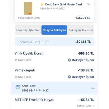 Denizbank Kredi Kartıma Haksız Yıllık Üyelik Ücreti Yansıtıldı, İadesini Talep Ediyorum
