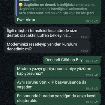 Statik IP İptali Sonrası Hizmet Aksaklığı Ve Yetersiz Müşteri Desteğiyle Mağduriyet