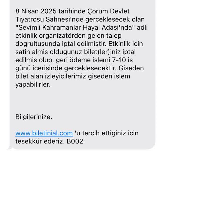 İptal Edilen Gösteri İçin Ücret İadesi Yapılmıyor