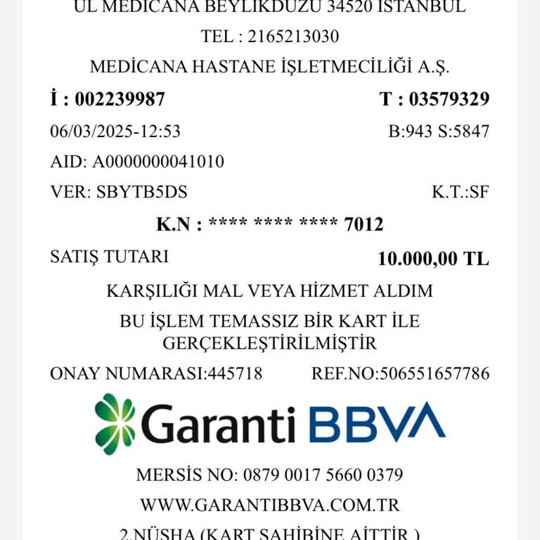 Medicana Hastanesi 10000 TL Ücretimi İade Etmiyor Mağdurum