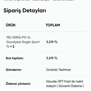 Lastik Siparişim Teslim Edilmedi, Muhatap Bulamıyorum
