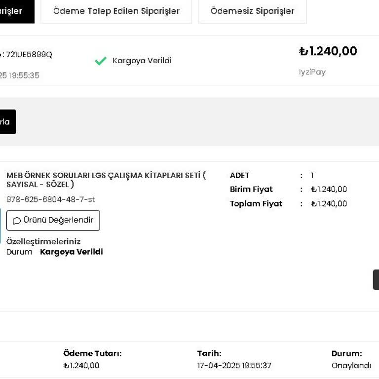 Kargo Takip Numarası Olmadan Sipariş Bilgisi Verilmiyor