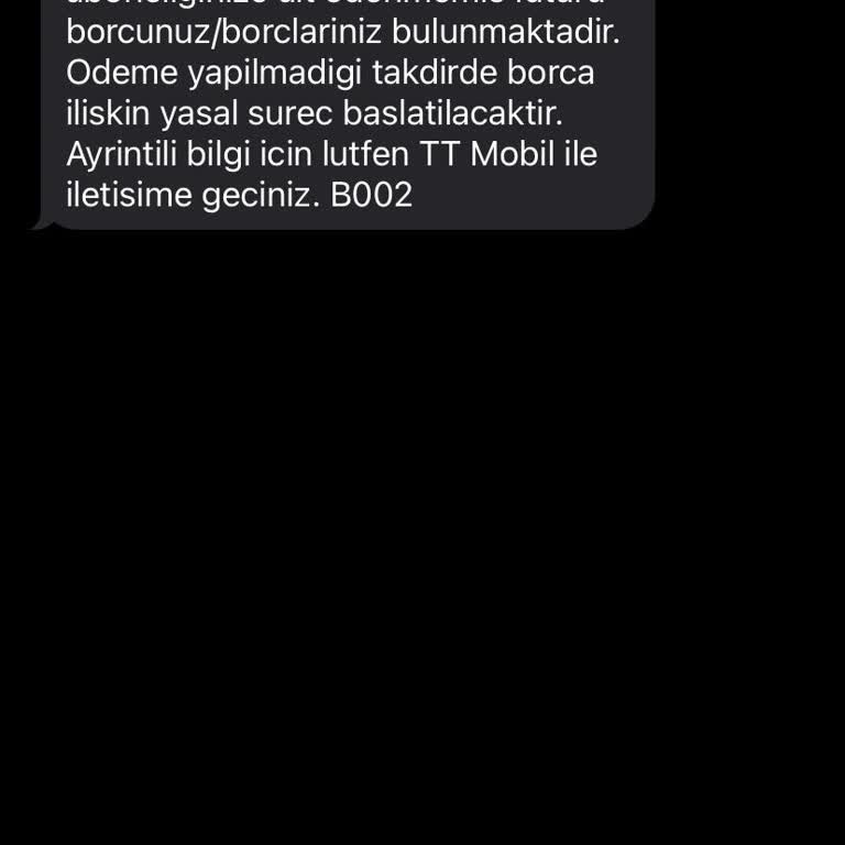 Kullanılmayan Hattım İçin Borç Bildirimi Ve İtiraz Talebim