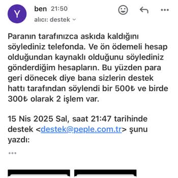 Pep Müşteri Hizmetlerinin İlgisizliği Ve Para İadesinde Yaşanan Gecikme