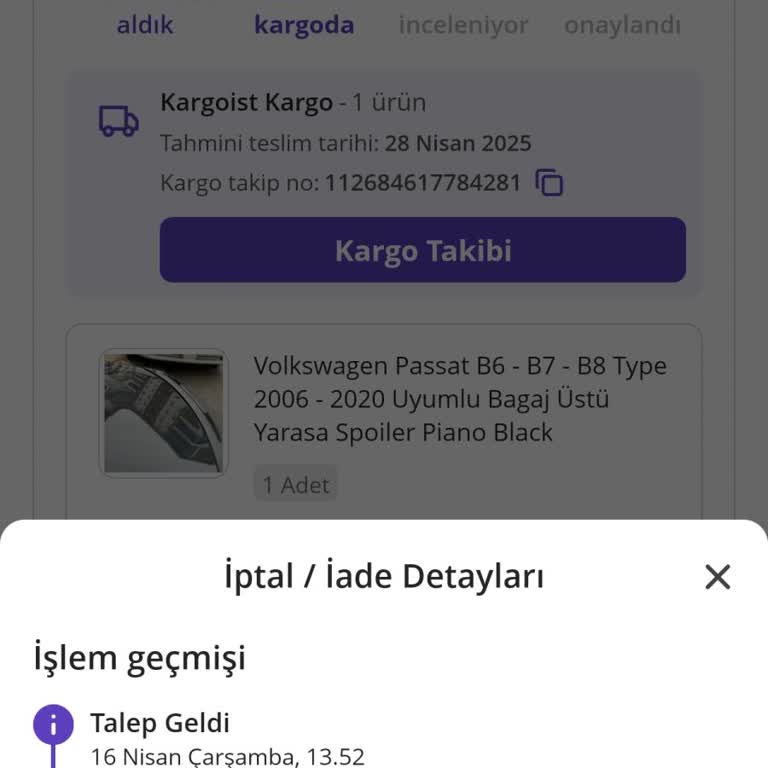 İade Edilen Ürün Kargoda Bekliyor Param Geri Ödenmiyor