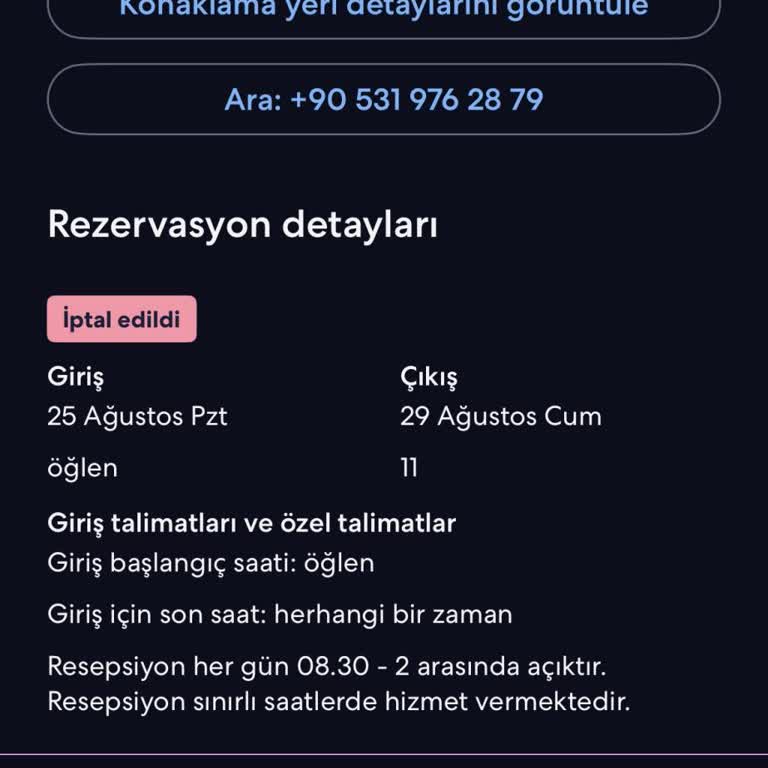 Erken Rezervasyonum Keyfi Olarak İptal Edildi