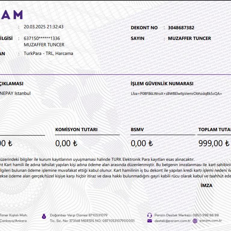 Vodafone Pay'e Yüklediğim Para Hesabıma Geçmedi