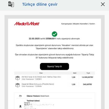 İptal Edilen Siparişin İadesinde Yaşanan Sorun Ve Haksız Hasar İddiası