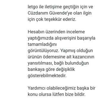 Letgo Cüzdanım Güvende Uygulamasında Para Transferi Gecikmesi Ve Müşteri Hizmetlerine Ulaşılamaması