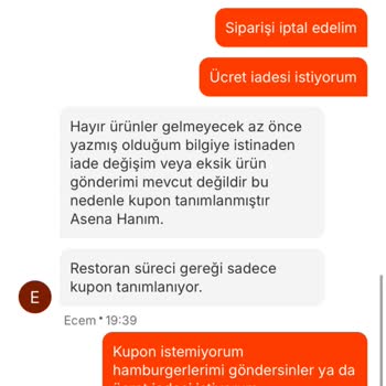 Burger Siparişimde Hamburgerler Gelmedi Mağduriyetim Kuponla Geçiştirildi