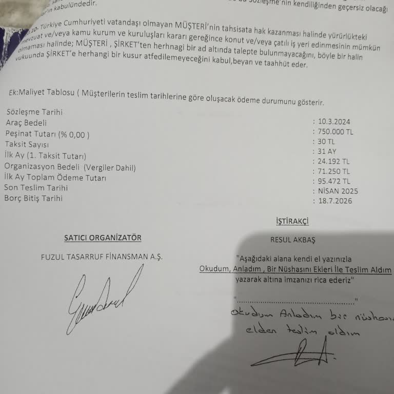 Fuzulev Teslimat Tarihi Sözleşmede Belirtilenden Farklı Çıktı Pişman Oldum