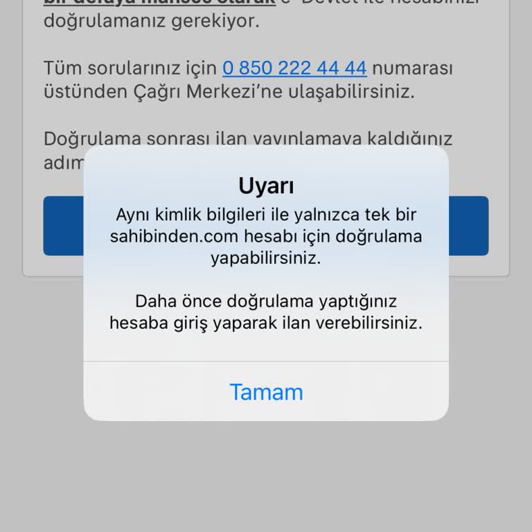 Sahibinden.com Hesap Onayı Nedeniyle İlan Veremiyorum