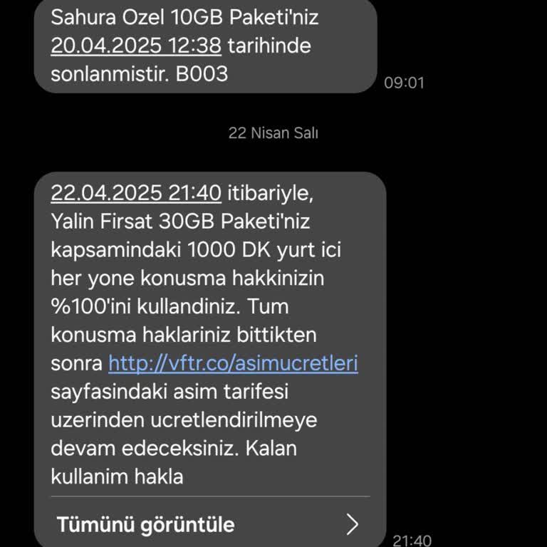 Kota Aşımı Uyarı Mesajları Zamanında Gelmiyor