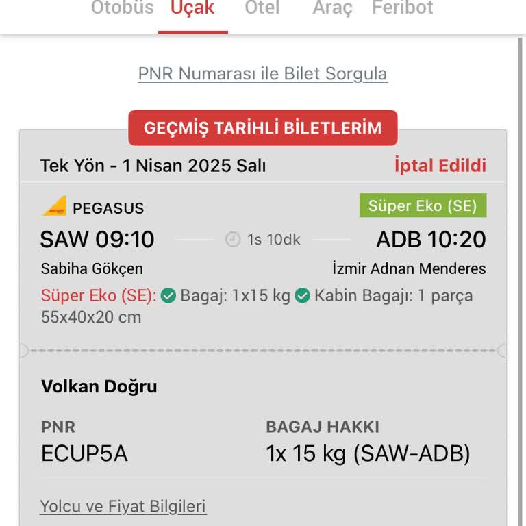 Bilet İptalinde Yüksek Kesinti Ve Yetersiz İade