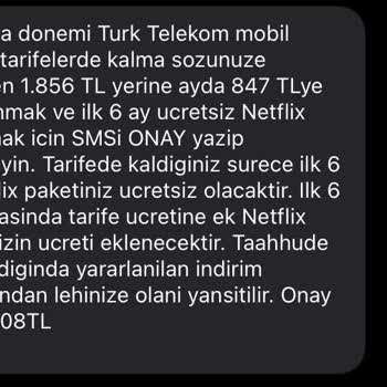 Taahhütlü Tarifede Vaat Edilen Fiyat İle SMS Fiyatı Farklı Çıktı