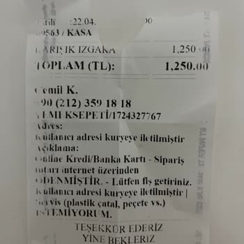Yanık Gelen Sipariş Ve Yetersiz Çözüm