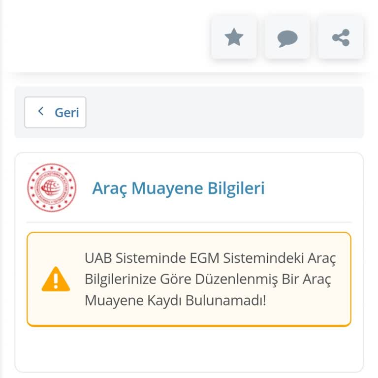 Araç Muayene Ve Egzoz Tarihi Bilgilerine Ulaşamıyorum