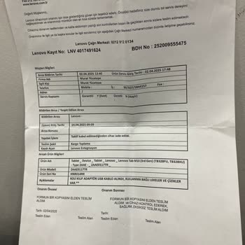 Lenovo Tablet Ekranındaki Lekeler Garanti Kapsamına Alınmadı