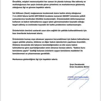 Gant Sweatshirtlerde Kısa Sürede Deformasyon Ve Yetersiz İnceleme