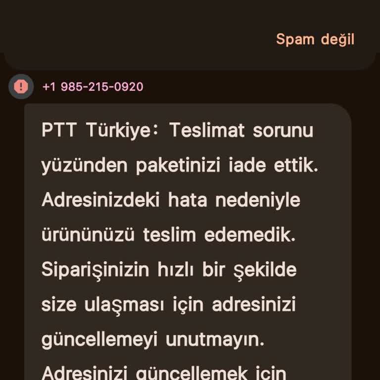 Tarafıma SMS Gelmesi