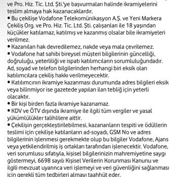 Vodafone Büyük Mart Çekilişi Sonuçları Açıklanmıyor Ve Müşteri Hizmetlerine Ulaşılamıyor