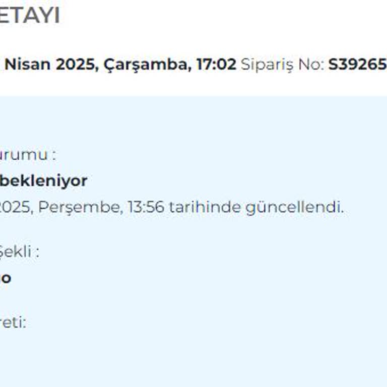 Sipariş Kargolanmadı İade Ve Müşteri Hizmetleri Sorunlu