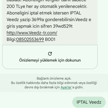 Onayım Olmadan Başlatılan Veedz Aboneliği Ve Para İadesi Talebi