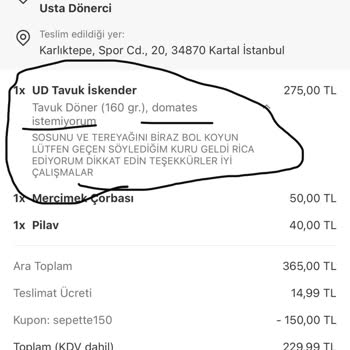 Alerji Uyarısına Rağmen Domatesli Ve Soğuk Ürün Gönderildi