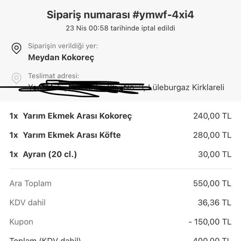 Joker İndirimli Siparişimin Keyfi Olarak İptal Edilmesi