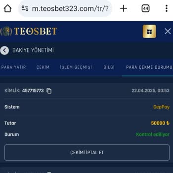 Teosbet Yüksek Tutarlı Para Çekimlerinde Sürekli Gecikme Ve Oyalama