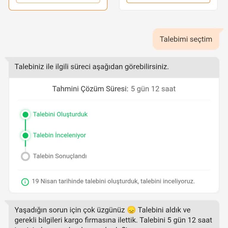 Sipariş Teslim Edilmedi, Destek Talebi Sürekli Erteleniyor
