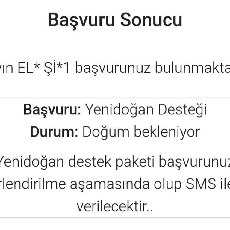 Yenidoğan Destek Yardımı Başvurumdan Sonuç Alamıyorum