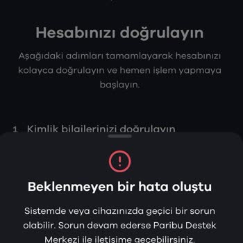 Paribu Kimlik Doğrulama Hatası İşlem Yapmamı Engelliyor