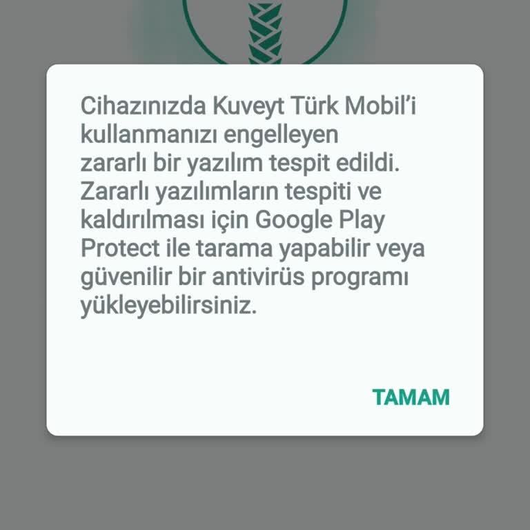 Kuveyt Türk Hesabıma Zararlı Yazılım Uyarısı Nedeniyle Giriş Yapamıyorum