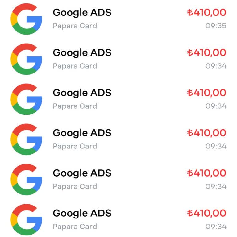 Google Ads Üzerinden Bilgim Dışında Papara Kartımdan Para Çekildi, İade Talebim Reddedildi