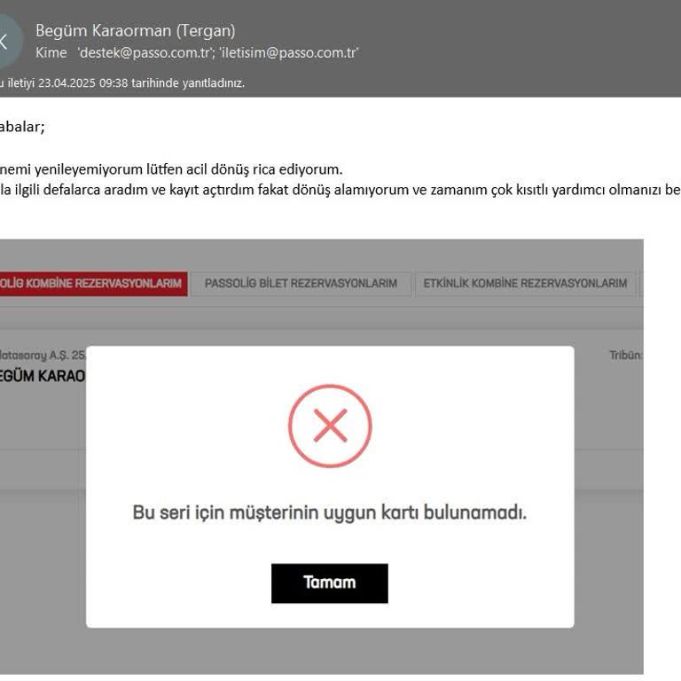 Kombine Yenileme İşlemi Kart Hatasıyla Yapılamıyor, Müşteri Hizmetleri Yetersiz