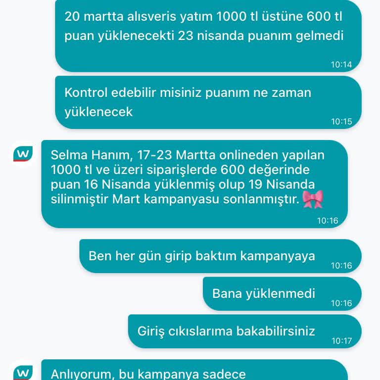 Watsons.com'dan Kazanılan Puanlar Hesabıma Yüklenmedi