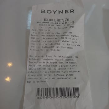 Boyner Optimum Mağazasında Hediye Çeki Kullanımında Kötü Davranış Ve Yetersiz Bilgilendirme