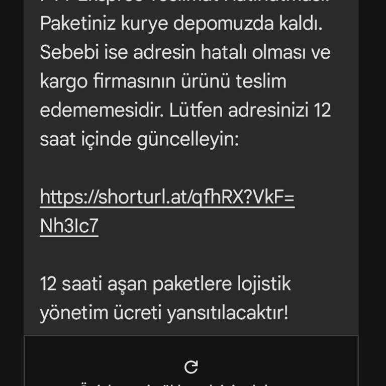 PTT Ekspres Adıyla Gelen Sahte Mesaj Ve Sorumluluk Reddi