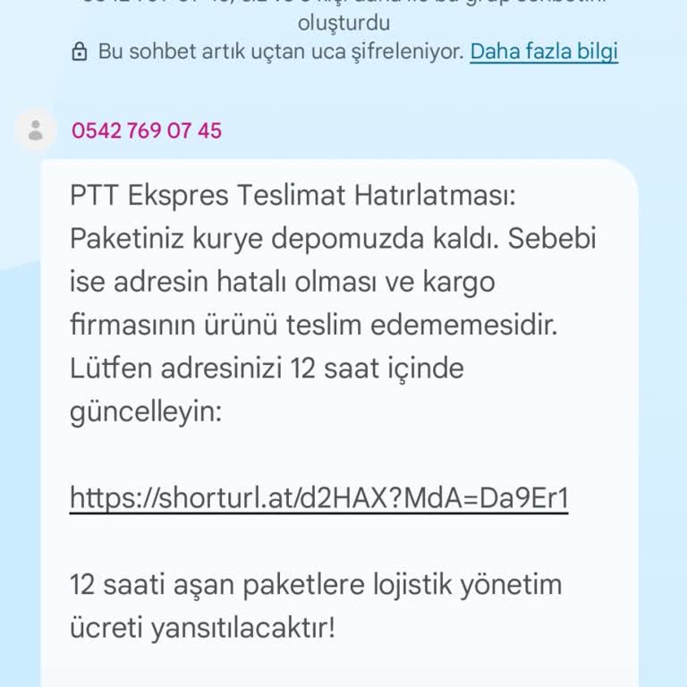 PTT Ekspres Adıyla Gelen Şüpheli Mesaj Ve Bilgi İstemi