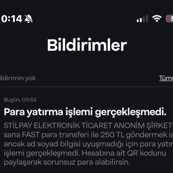 Yanlış İsim Soyisim Nedeniyle İade Gerçekleşmedi, Bakiyem Silindi