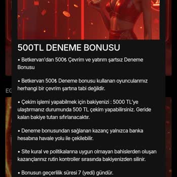 Betkervan Deneme Bonusları Alınmıyor